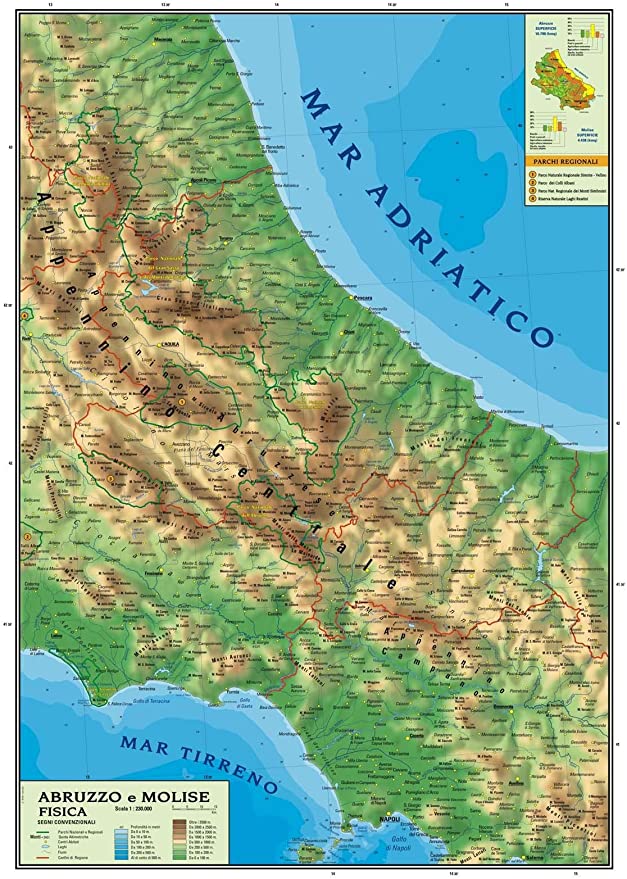 Cartina Geografica Regionale Abruzzo e Molise